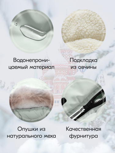 Куртка парка зимняя детская подростковая для девочки с капюшоном и мехом бирюзового цвета 9442Br