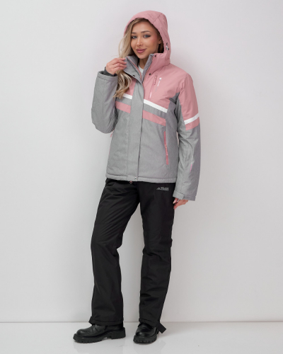 Горнолыжный костюм женский зимний серого цвета 02808Sr