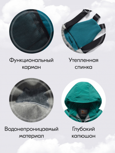 Горнолыжный костюм зимний для девочки зеленого цвета 9422Z