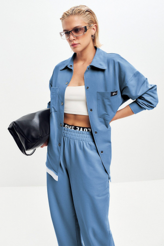 Костюм (Брюки+Рубашка) EZANNA, 1126229 W1Ks381F2 Пыльный деним