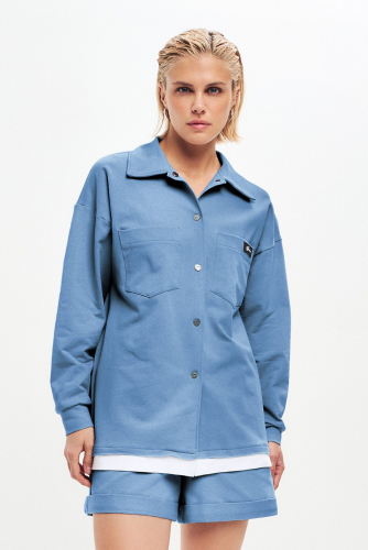 Костюм (Шорты+Рубашка) EZANNA, 1126407 W1Ks388F2 Пыльный деним
