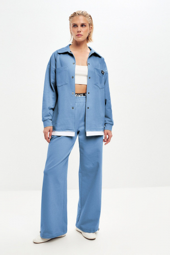 Костюм (Брюки+Рубашка) EZANNA, 1126229 W1Ks381F2 Пыльный деним
