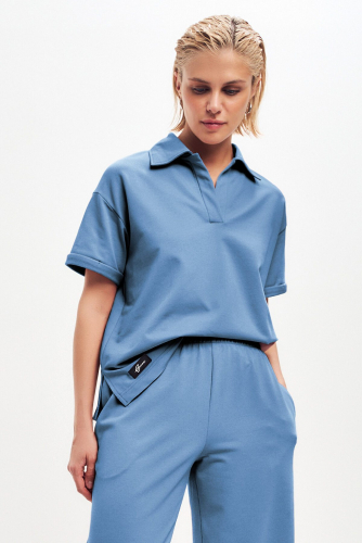 Костюм (Брюки+Свитшот) EZANNA, 1126238 W1Ks391F2 Пыльный деним