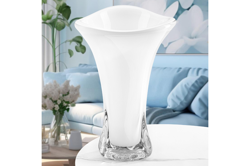 БЫЛО 5376 руб! Ваза 19*19*29 см белая, стекло