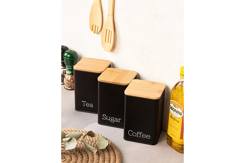 БЫЛО 1647 руб! Набор 3 банок для сыпучих продуктов 1,1 л 9,5*9,5*14,5 см