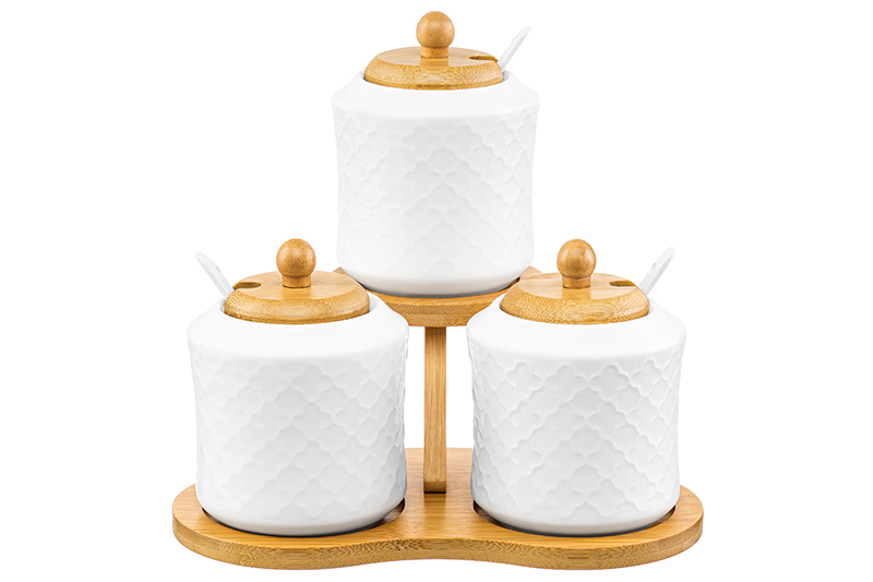 БЫЛО 1553 руб! Набор 3 банок д/хранения 380 мл 22*19*20 см