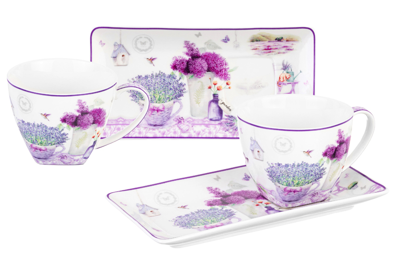 БЫЛО 2130 руб! Набор 2 чашек 250 мл с блюдцами для десерта 20*10*2 см