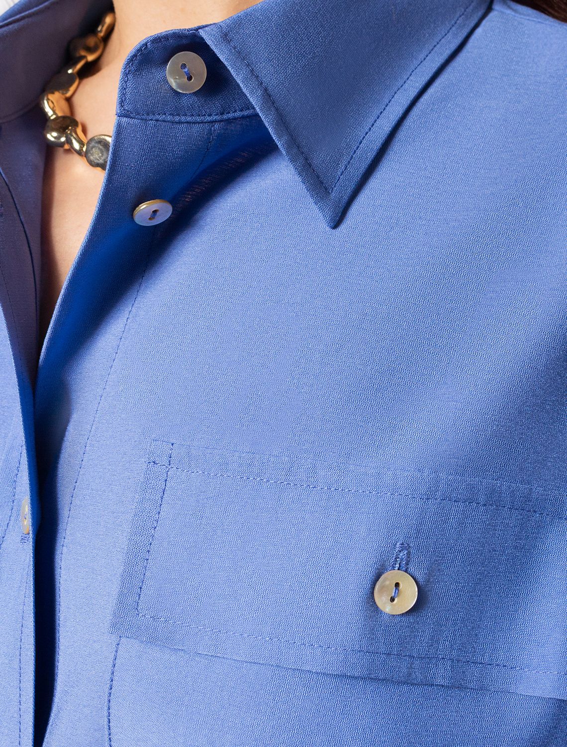 Ст.цена 3490р Платье-рубашка из плотного лиоцелла D22.209 васильковый