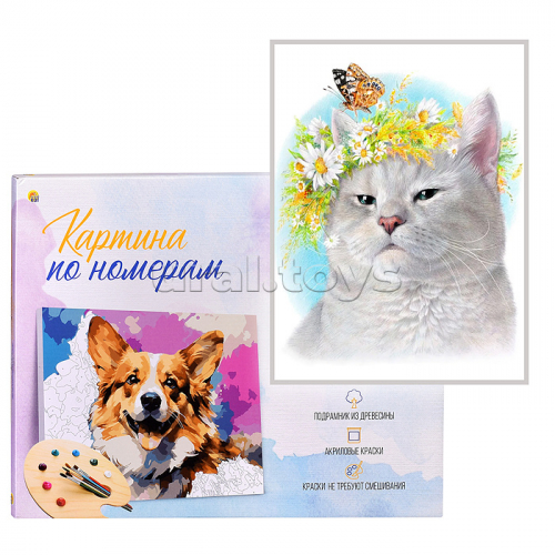 Холст с красками 22х30 по номерам 