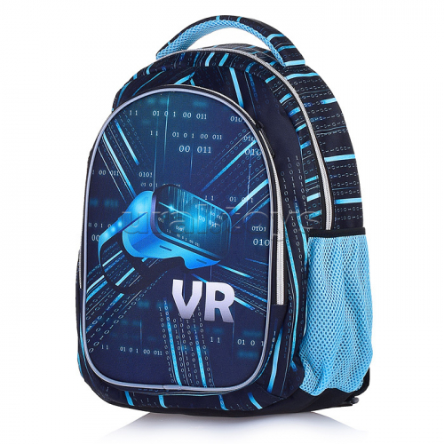 Рюкзак облегченный VR с анатомической спинкой, 2 отделениями на молнии, на каждой молнии 2 бегунка, размеры 40х32х16 см, эргономичная анатомическая спинка, мягкие широкие регулируемые лямки, застежка спереди, внутри дополнительные отделения, органайзер дл