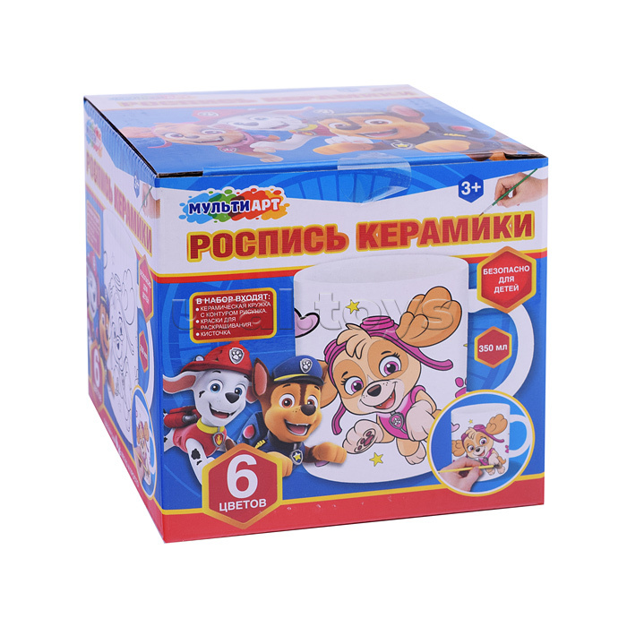 Кружка для росписи, 6 цв.
