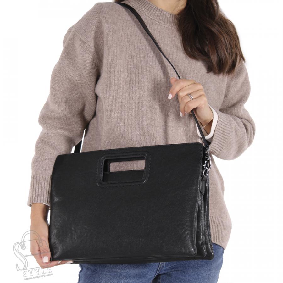 Сумка женская кожаная 8040Q black Polina&Eiterou