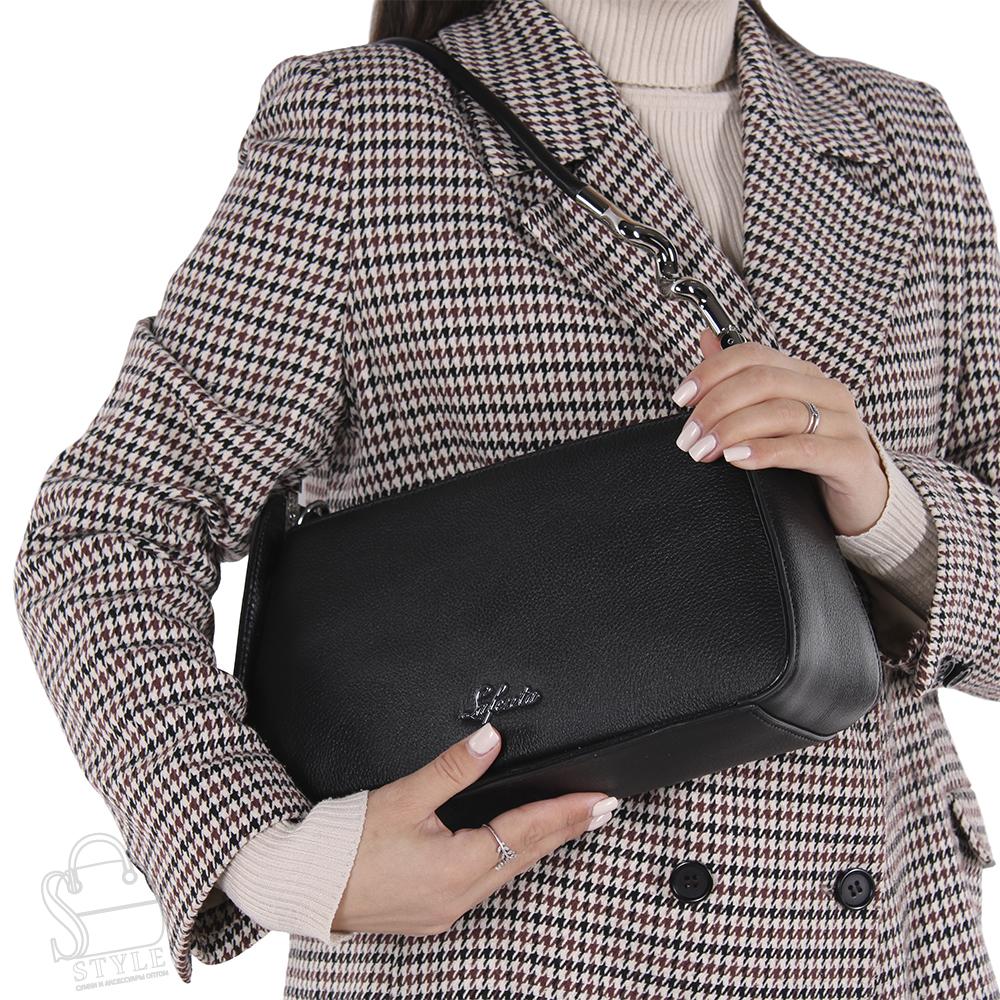 Сумка женская кожаная 98297 black Velina Fabbiano-Safenta