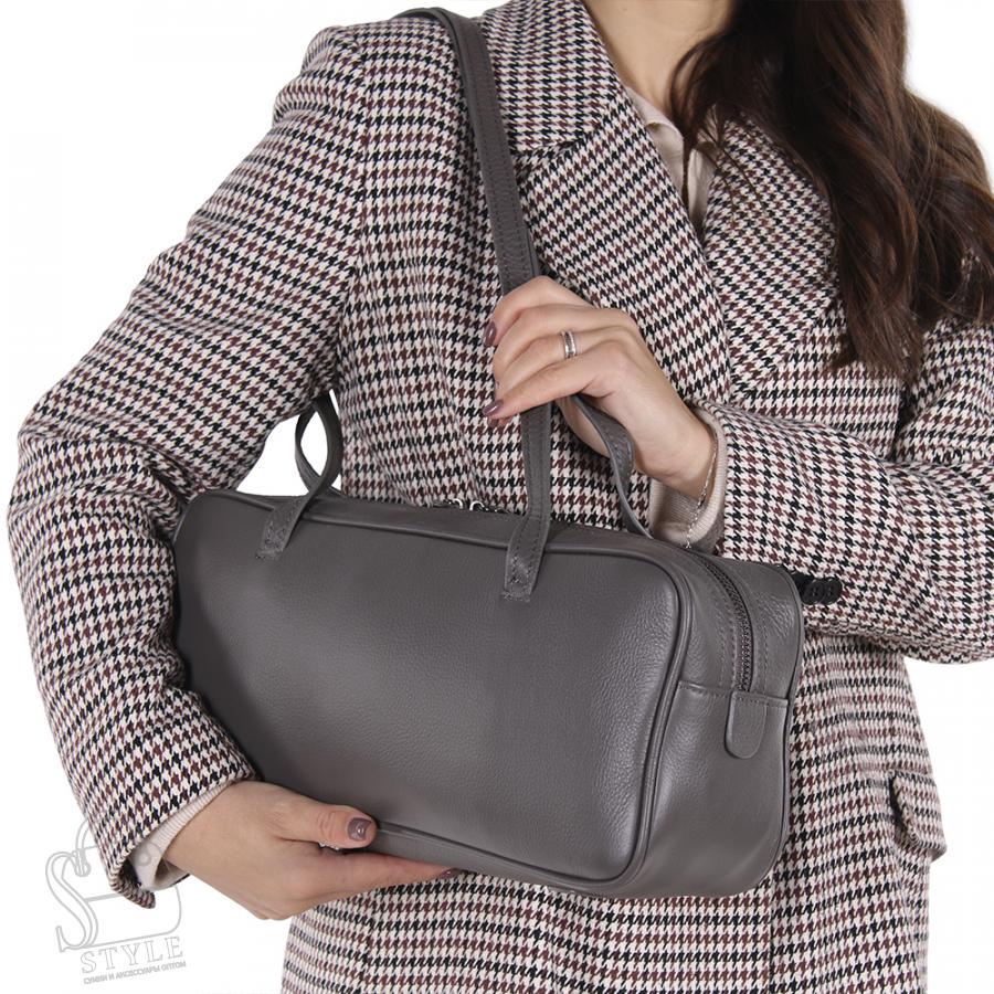 Сумка женская кожаная 6119NN d.gray Natale Navetta