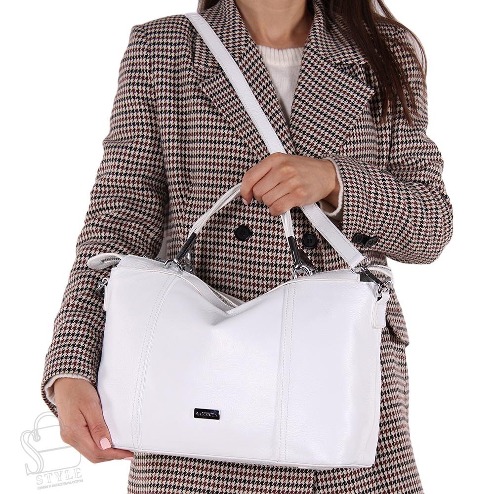 Сумка женская кожаная 98045 white Velina Fabbiano-Safenta/30