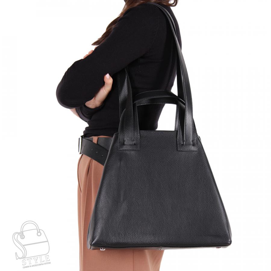 Сумка женская кожаная 0655C black Polina&Eiterou
