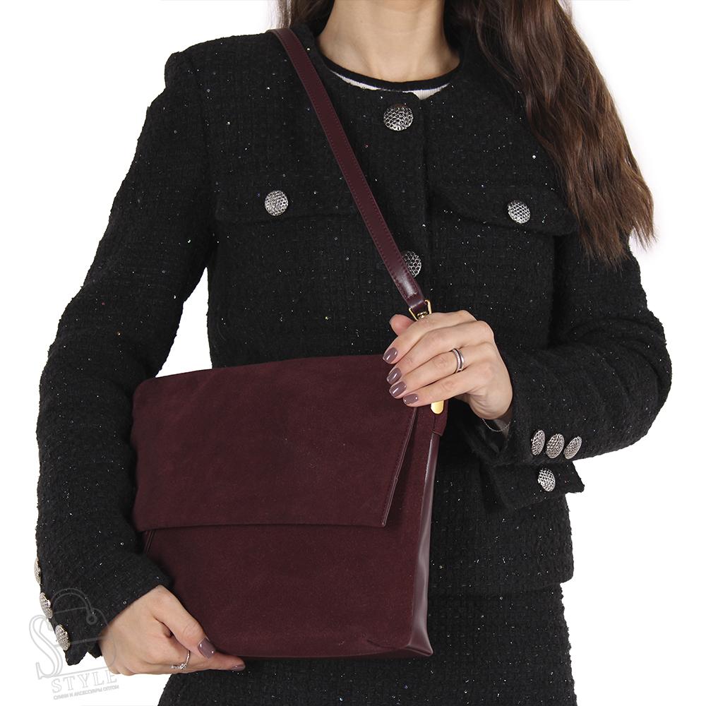 Сумка женская кожаная 5798BDAA wine red Baidou
