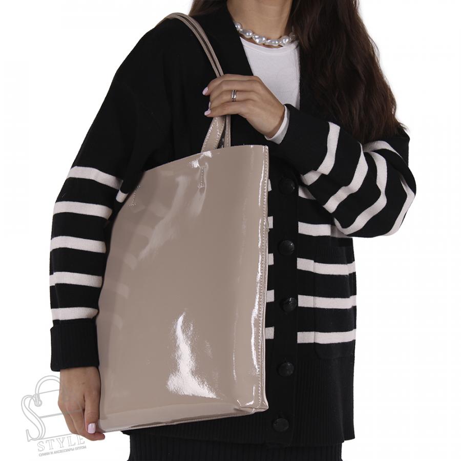 Сумка женская кожаная 5566P apricot Polina&Eiterou