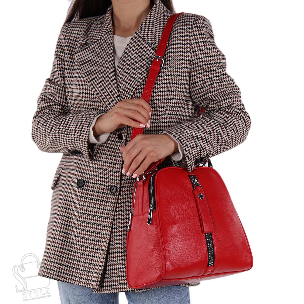 Рюкзак женский кожаный 99451 red Velina Fabbiano-Safenta/30