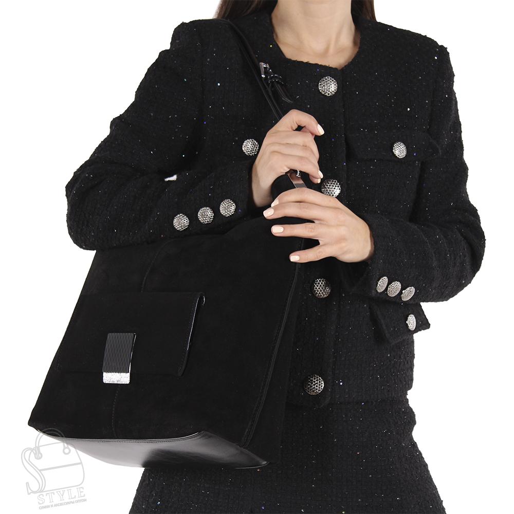 Сумка женская кожаная 99505AA black Velina Fabbiano-Safenta
