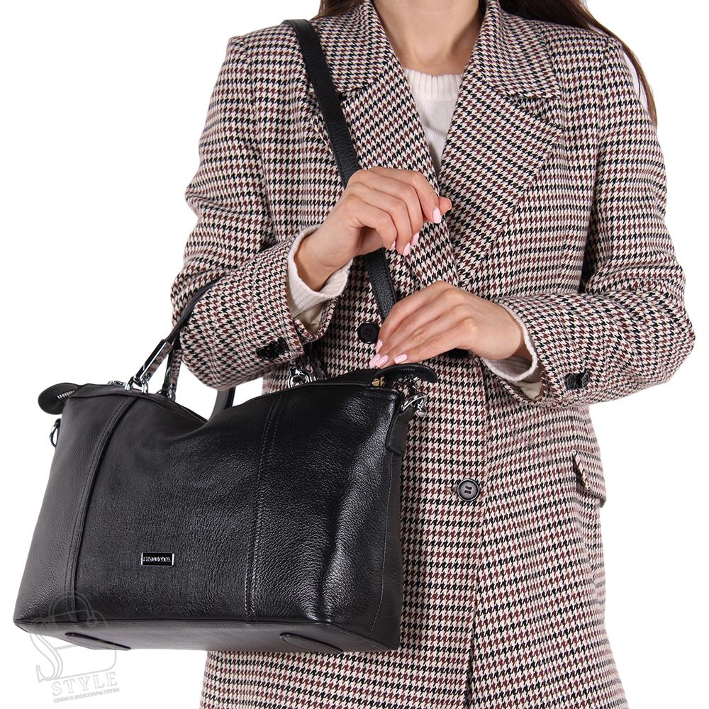 Сумка женская кожаная 98045 black Velina Fabbiano-Safenta/30