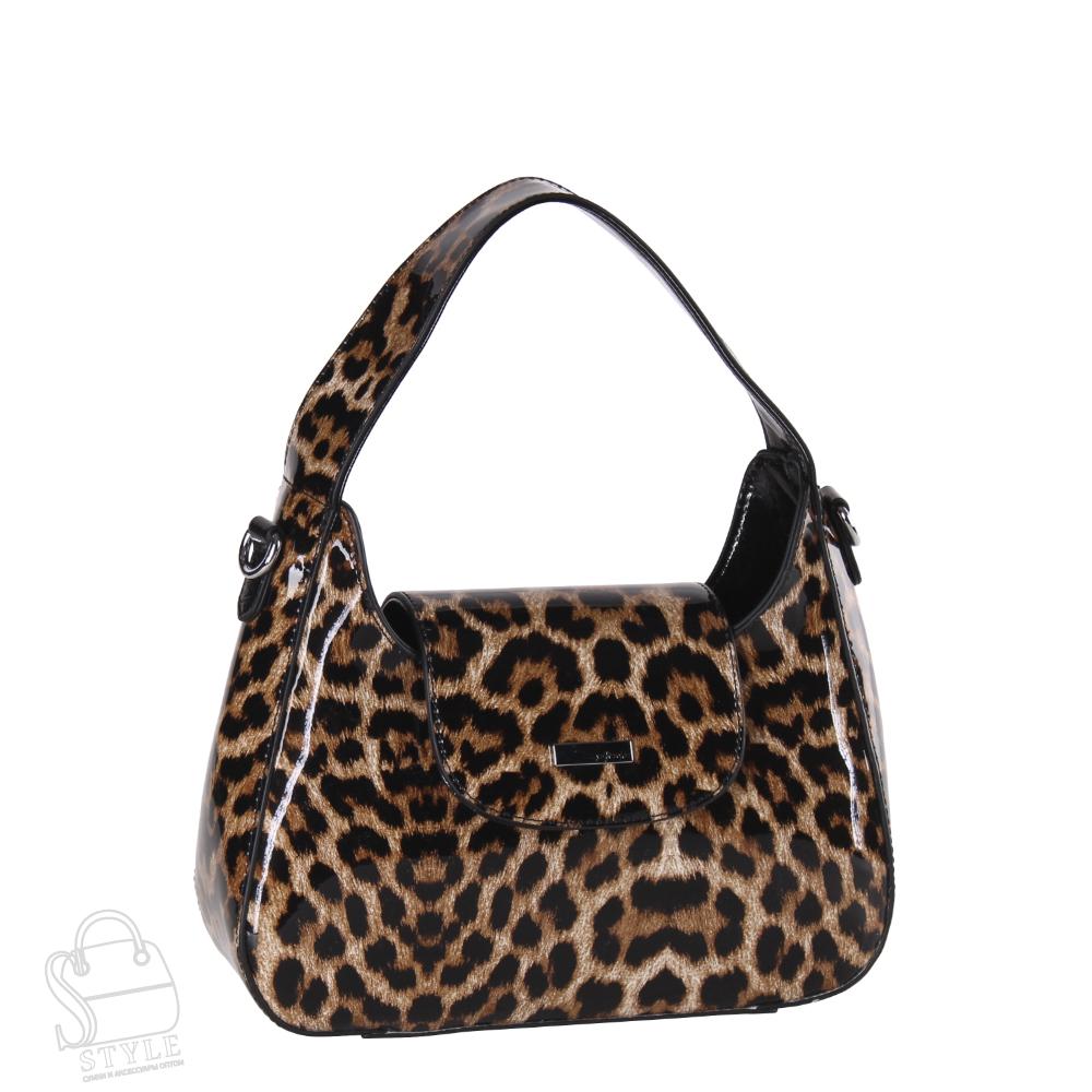 Сумка женская кожаная 9148 leopard brown Velina Fabbiano-Safenta