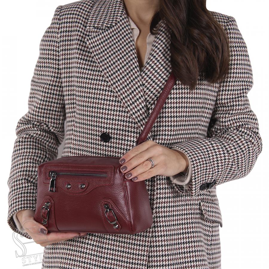 Сумка женская кожаная 553NN wine red Natale Navetta