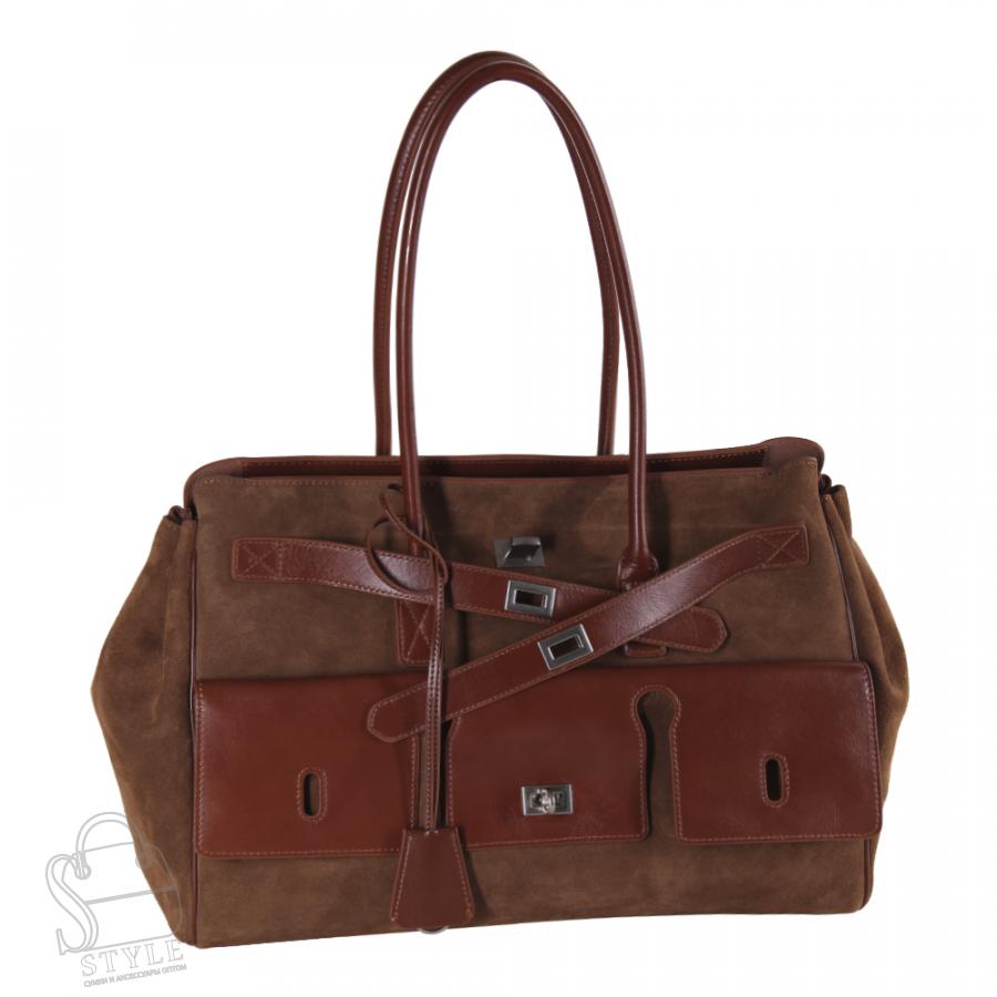 Сумка женская кожаная 1356THAA brown Polina&Eiterou