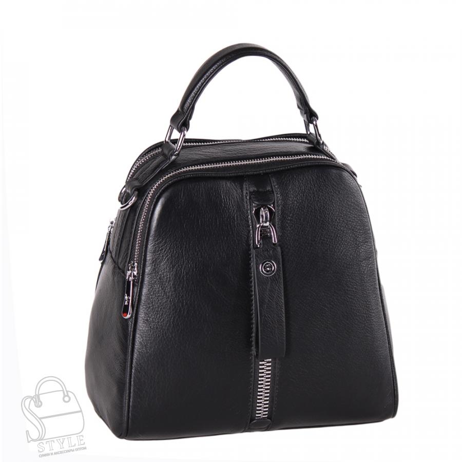 Рюкзак женский кожаный 99451 black Velina Fabbiano-Safenta/30 в Новосибирске