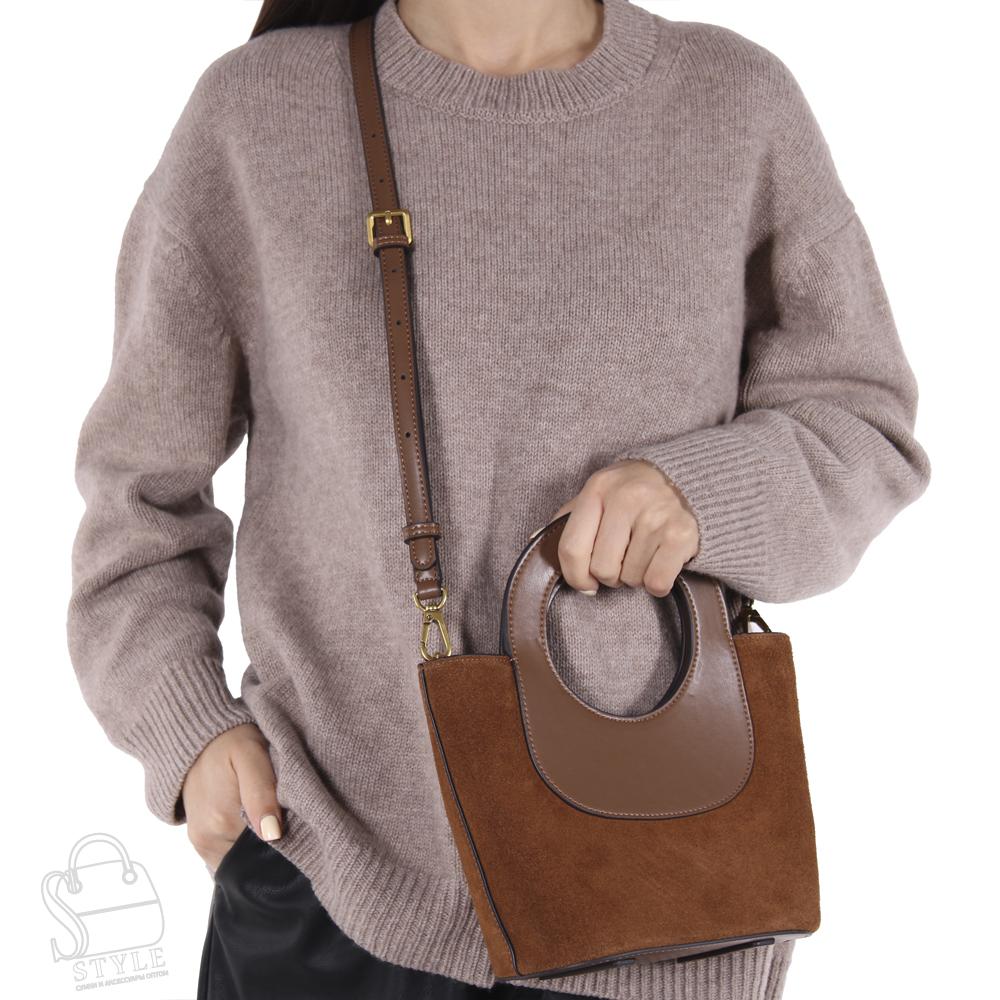 Сумка женская кожаная 56075BDAA brown Baidou