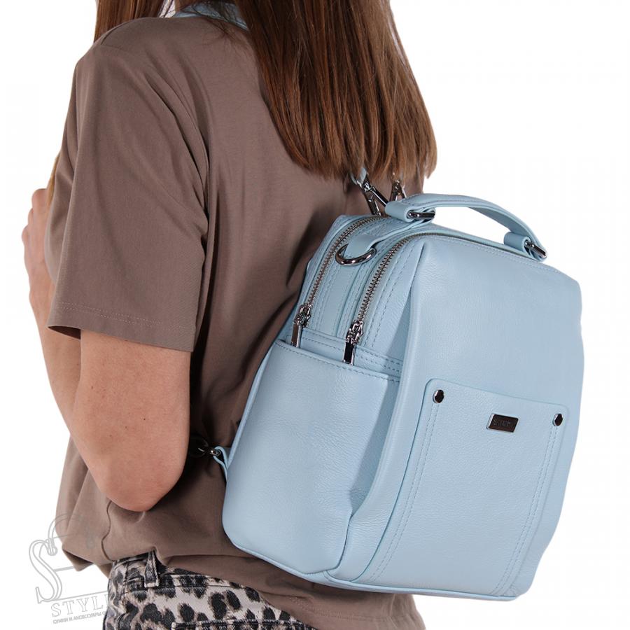 Рюкзак женский кожаный 99353-2 blue Velina Fabbiano-Safenta/20