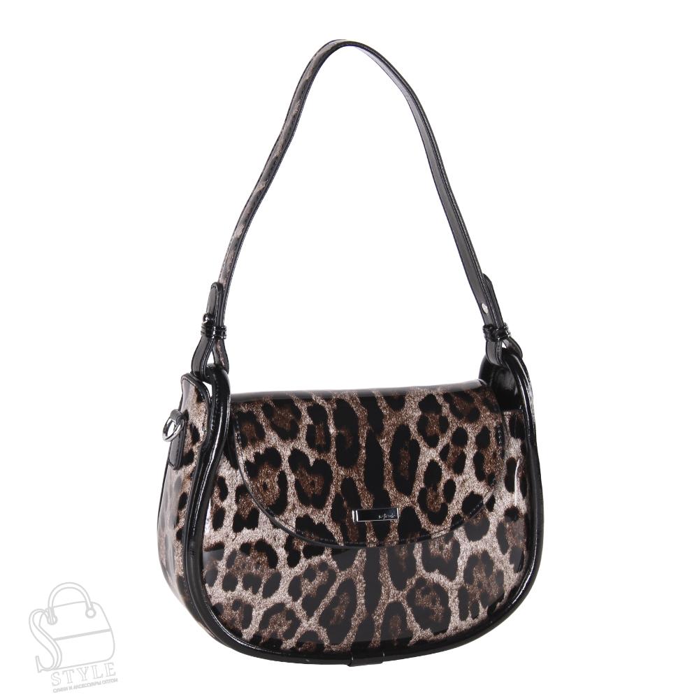 Сумка женская кожаная 98282 leopard coffee Velina Fabbiano-Safenta