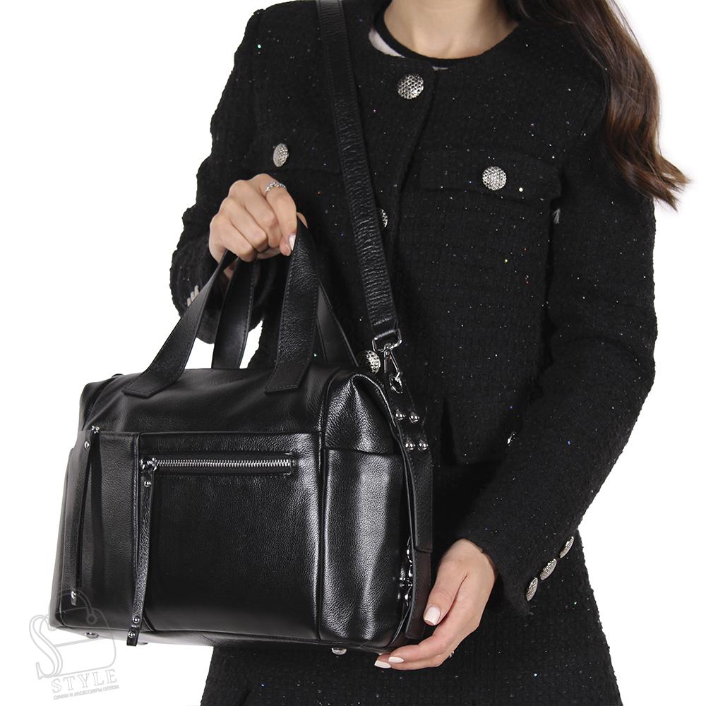 Сумка женская кожаная 6619VG black Vitelli Grassi
