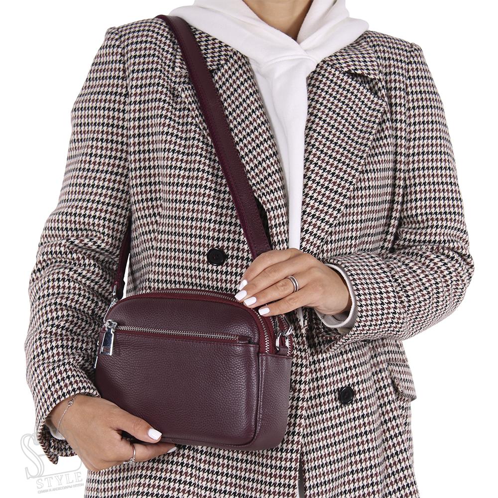 Сумка женская кожаная 8081NN wine red Natale Navetta