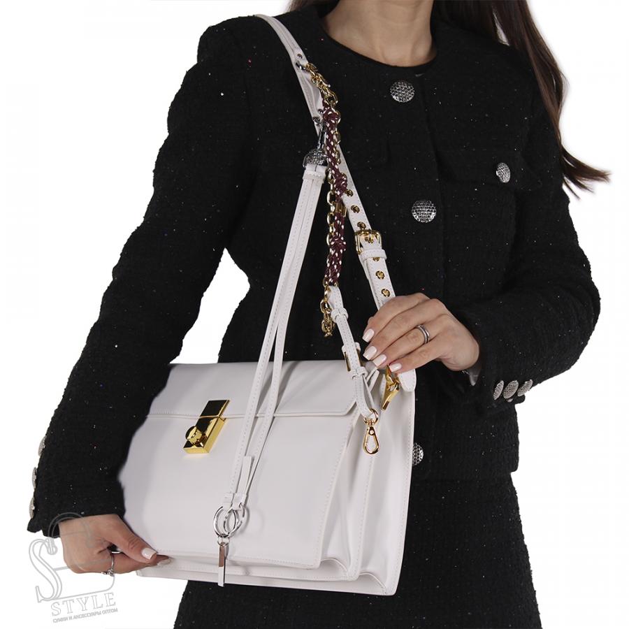 Сумка женская кожаная 1430TH white Polina&Eiterou