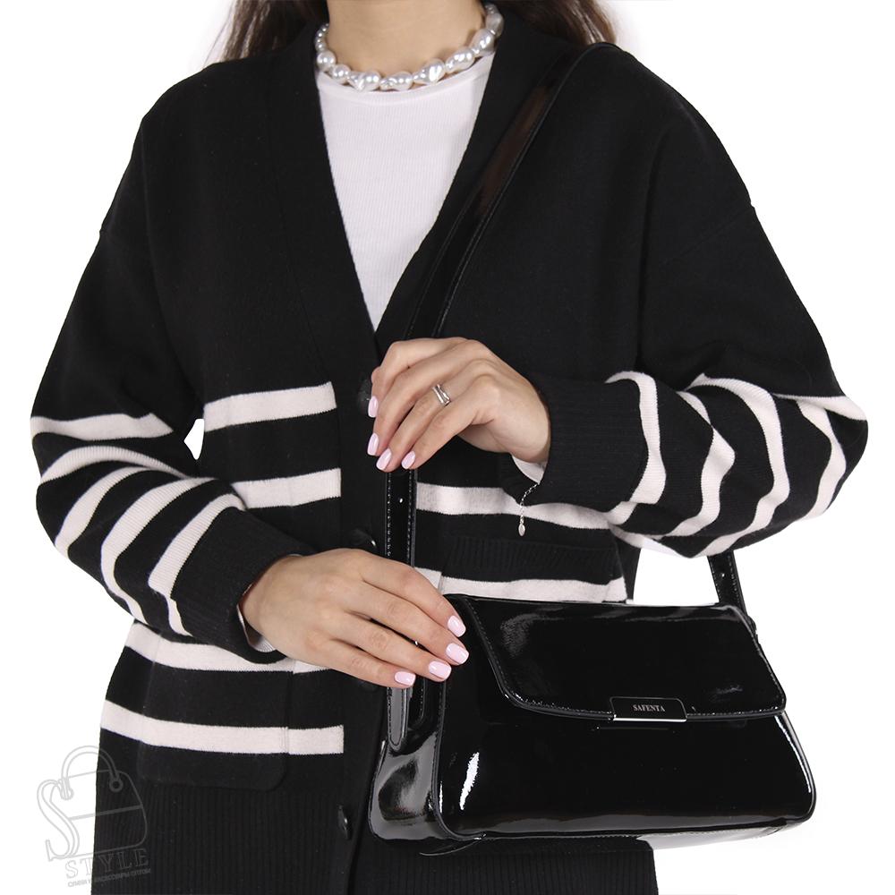 Сумка женская кожаная 98279 black Velina Fabbiano-Safenta