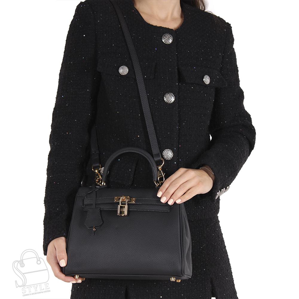 Сумка женская кожаная 25KLVG black Vitelli Grassi