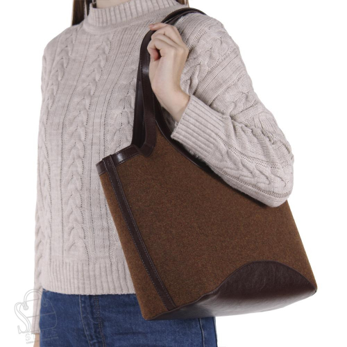 Сумка женская кожаная 56081BD brown Baidou