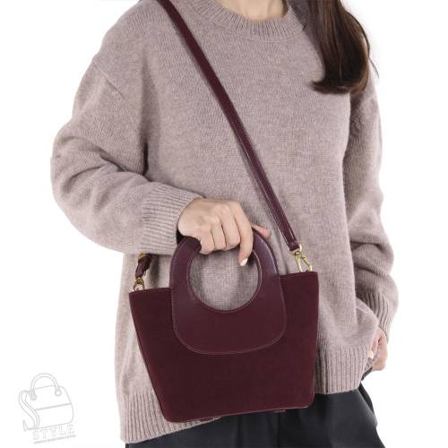 Сумка женская кожаная 56075BDAA wine red Baidou