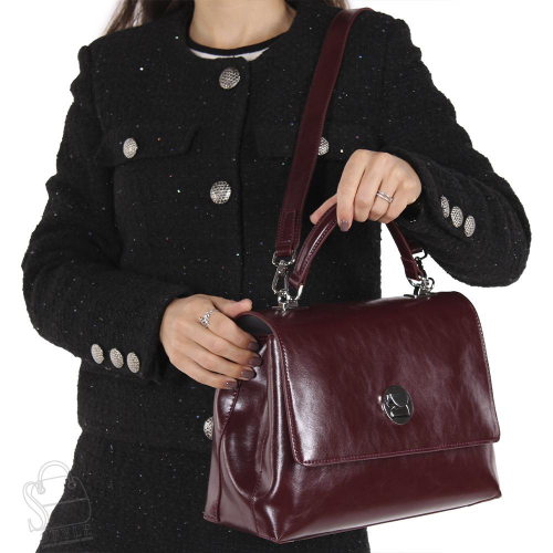 Сумка женская кожаная 56098BD wine red Baidou