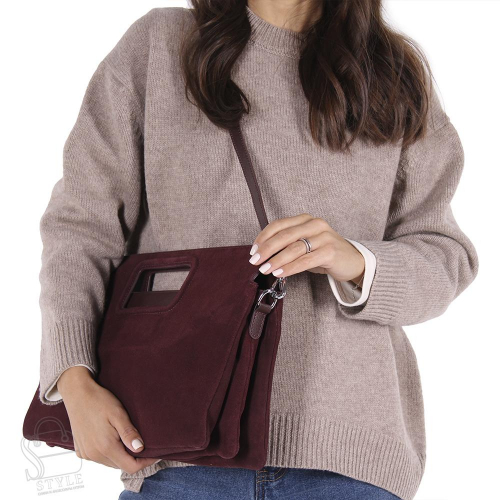 Сумка женская кожаная 8040QAA wine red  Polina&Eiterou