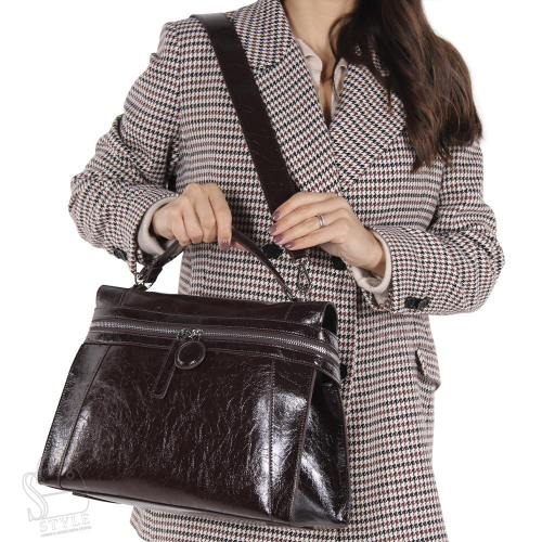 Сумка женская кожаная 3009NN chocolate Natale Navetta