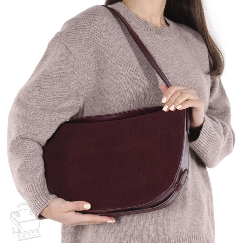 Сумка женская кожаная 56076BDAA wine red Baidou