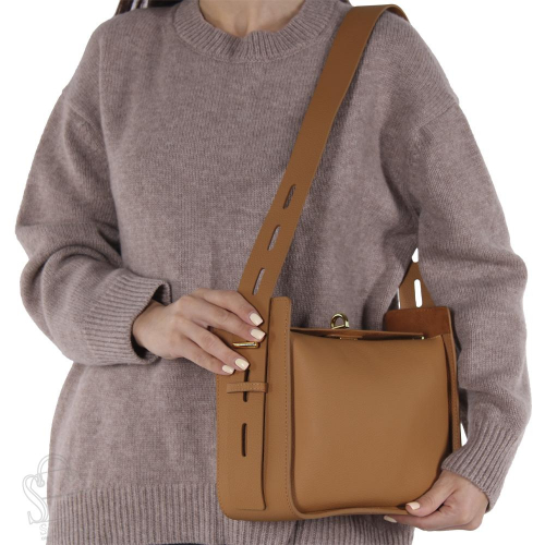Сумка женская кожаная 2060VG l.brown Vitelli Grassi