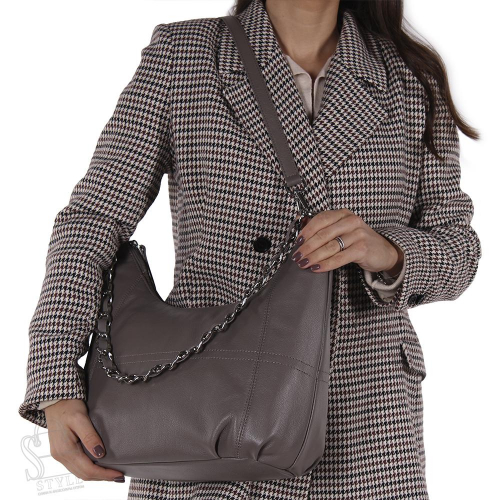 Сумка женская кожаная 8559 gray  Polina&Eiterou