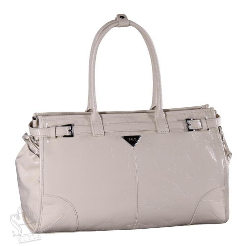 Сумка женская кожаная 1165TH apricot white Polina&Eiterou