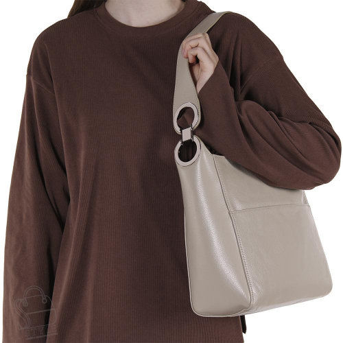 Сумка женская кожаная 6611VG beige Vitelli Grassi