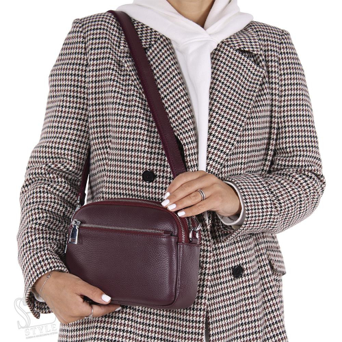 Сумка женская кожаная 8081NN wine red Natale Navetta