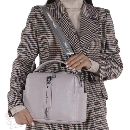 Сумка женская кожаная 9258-1 l.gray Polina&Eiterou