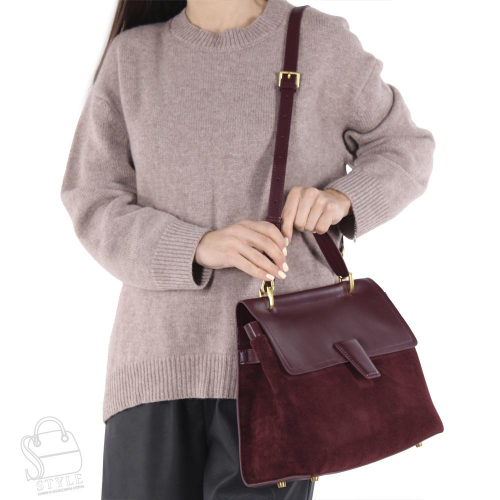 Сумка женская кожаная 68870BDAA wine red Baidou